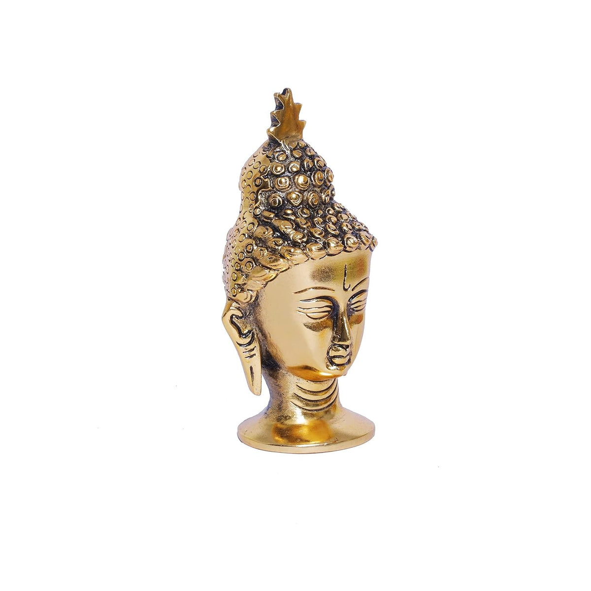 KridayKraft Lord Gautam Buddha Metal Statue Beautiful Gold Antique Finishing Meditation Buddha Murti Religious Idol for Home Office Decoration & Pooja Gifting Purpose Sculpture...