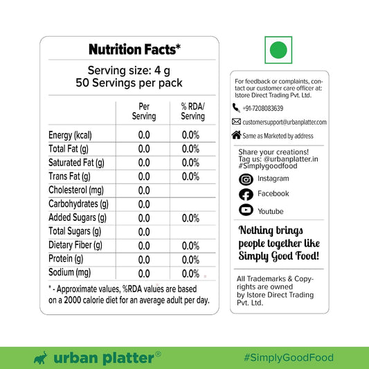 Urban Platter Monk Fruit Sweetener, 200g (Zero Calorie, Keto & Diabetic-Friendly, 1:1 Sugar Replacement, No Aftertaste, Monk Fruit + Erythritol Blend)