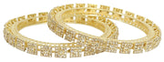 NMII Gold Plated Metal with Zircon Stone Bangles Pacheli Style Trendy Kada Set For Girls & Women | Traditional Rajwadi Bangles | Women's Bangles Bracelet | Kada For Women- Set of 2