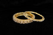 NMII Alloy Metal with White Pearls & Golden Balls Designer Bangles Set For Women & Girls | Kada Set For Women | Traditional Women's Bangles For Wedding, Party, Festive, Occasion Wear- Set of 4