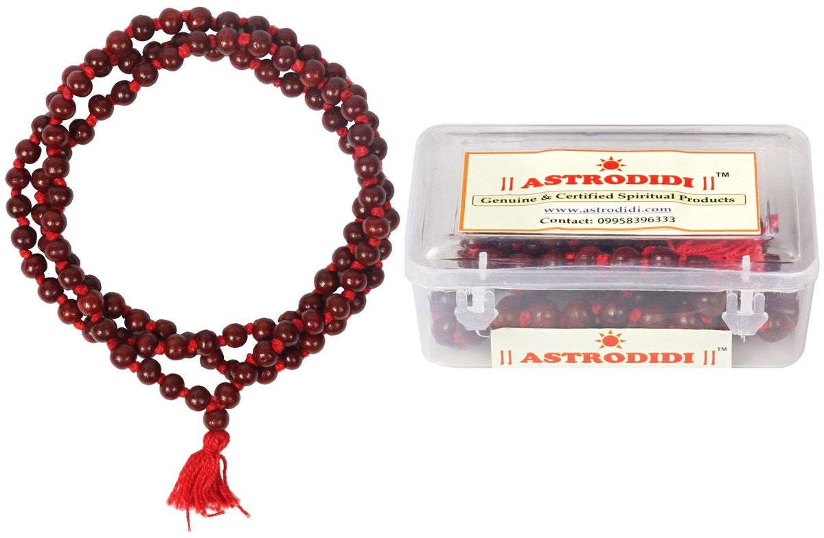 ASTRODIDI White and Red Sandalwood Chandan Mala Safed Lal Rosary For Wearing and Jaap Chanting