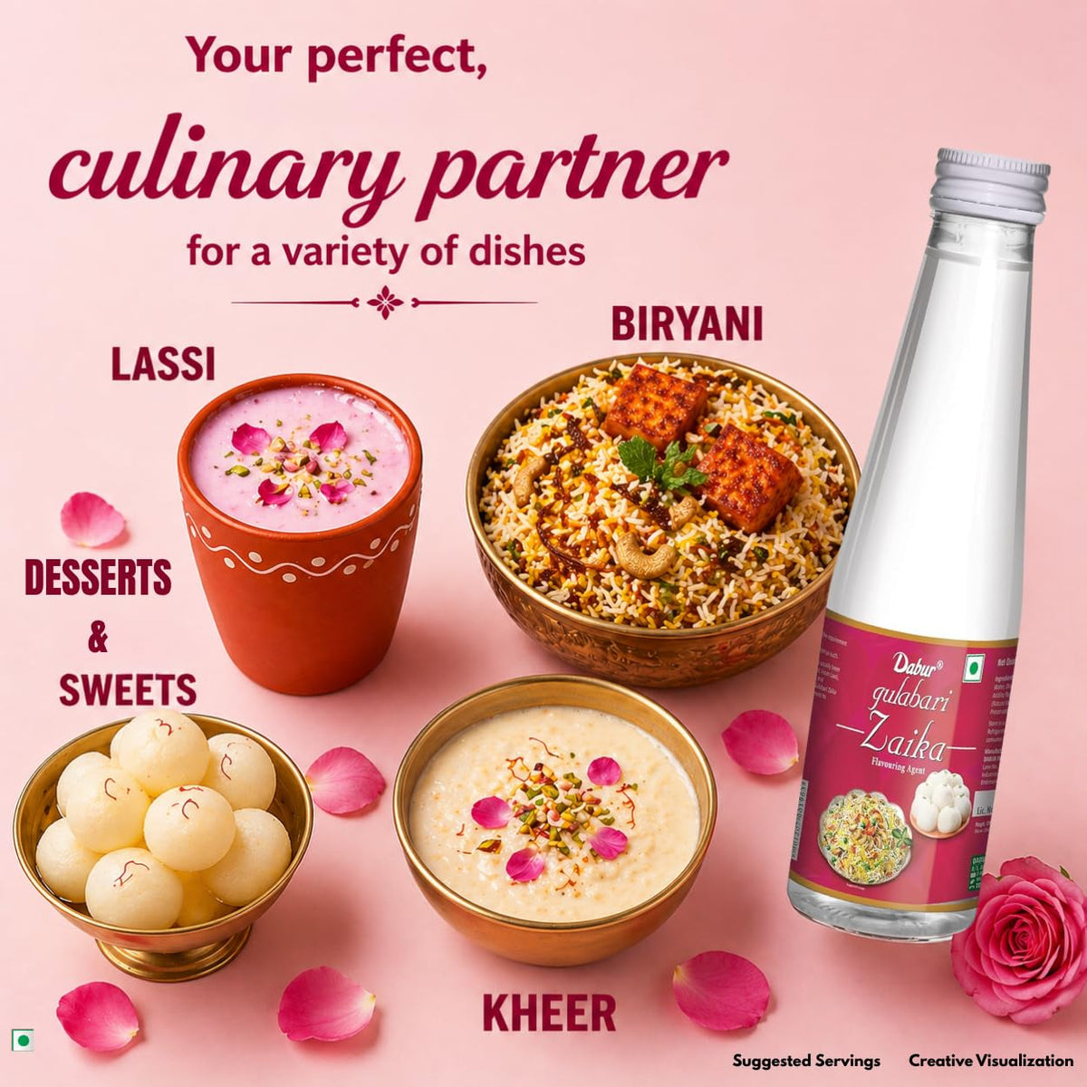 Dabur Gulabari Zaika 250ml, Rose water flavouring agent