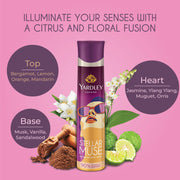 Yardley London Stellar Muse Refreshing Body Spray for Women, 150ml | Deodrant body spray for Daily use | 90% Naturally derived
