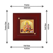 DIVINITI Lord Ganesha 24K Gold Plated MDF Photo Frame|Premium Religious Table Top Frame for Home, Office & Prayer Room|Luxury Spiritual Gift Item for Housewarming, Festive Gifting|10 x 10 CM