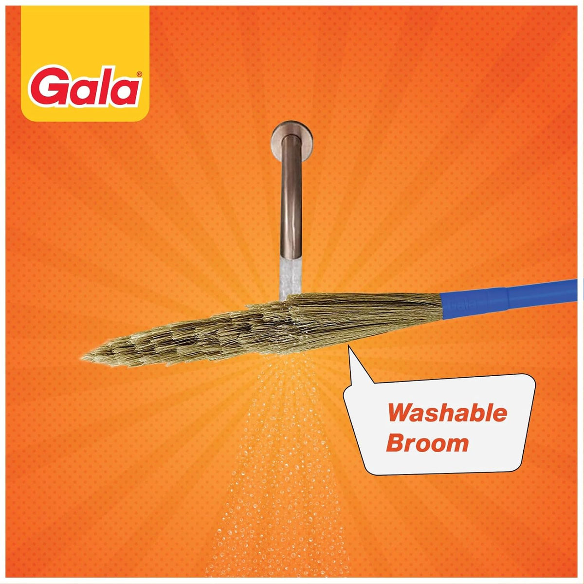 Gala No Dust – India's No. 1 Broom | Extendable Handle, No Ladder Needed for Ceiling & Fan Cleaning | Broomstick Jhadu | Traps Fine Dust & Hair, No Back Strain