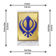 DIVINITI 24K Gold Plated Religious Car Dashboard Frame | Premium God Idol Frame for Car, Home Mandir & Office Table | Spiritual Gift, Decorative Showpiece | Khanda Sahib