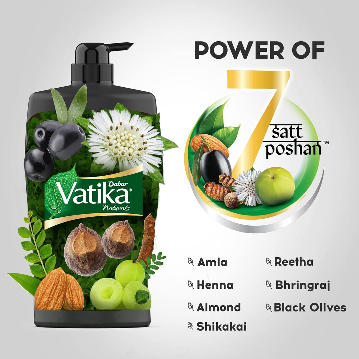 Dabur Vatika Long & Black Shampoo - 640 ml | With Amla & Bhringraj | For Shiny, Long & Black Hair | No Added Parabens | Provides Gentle Cleansing, Conditioning & Nourishment to Hair