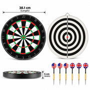 Toy Imagine 18 Inch Double-Sided Dart Board Set with 6 Darts