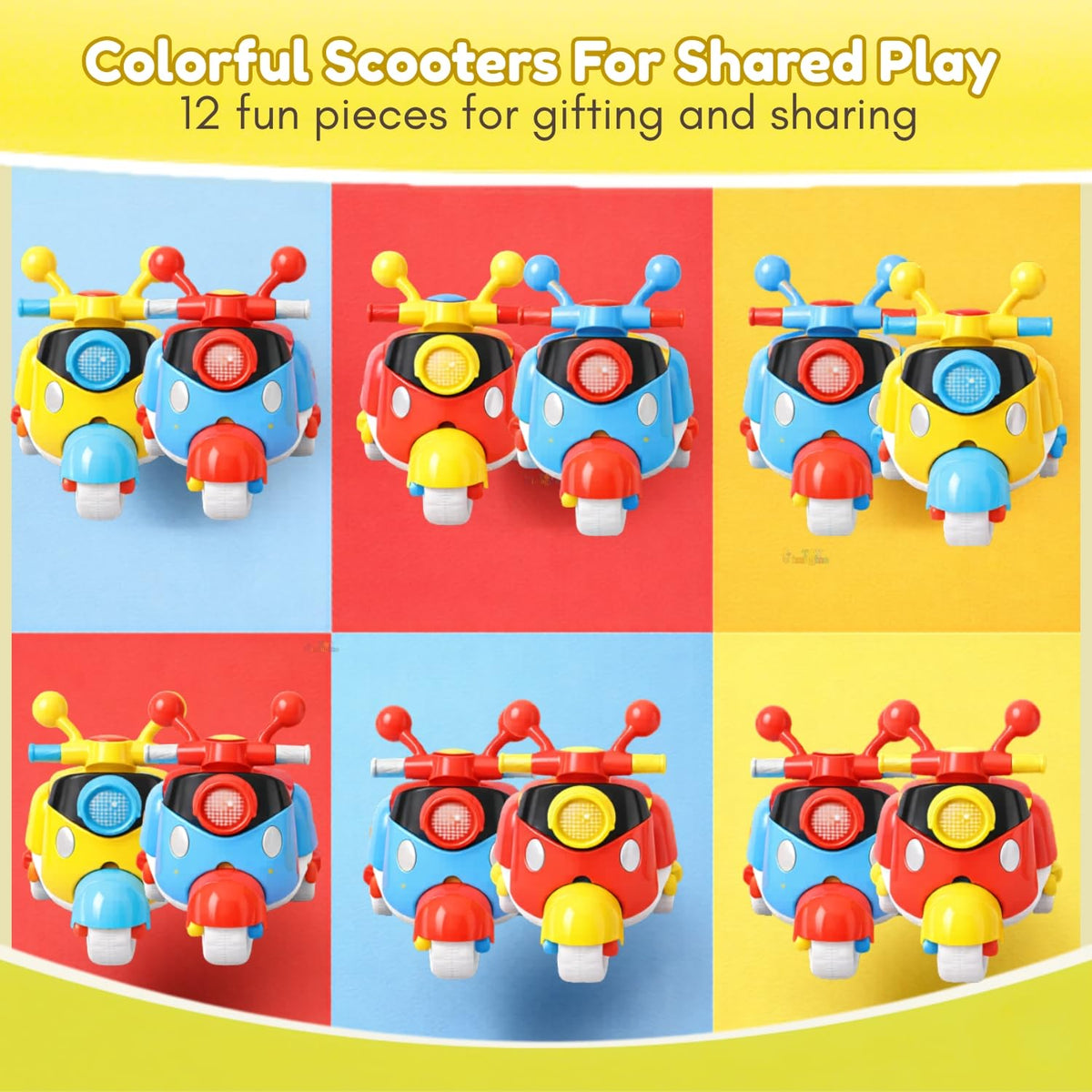 Toy Imagine Pack of 12 Mini Scooter Toy for Kids 3-12 Ages