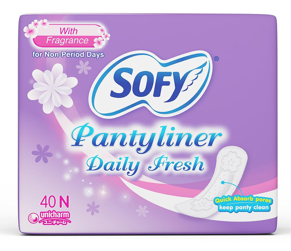 SOFY DAILY FRESH PANTY LINER, 40 Pcs PACK, COMBO OF 4 PACKS Pantyliner (Pack of 160)