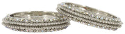 NMII Non-Precious Metal Base Metal with Zircon Gemstone Studded worked and Link with Ball Chain Glossy Finished Kada Set For Women and Girls