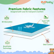 OYO BABY - Quickly Dry Super Soft Waterproof and Reusable Mat/Underpad/Absorbent Sheets/Mattress Protector (Medium, OYO BABY Firoza)