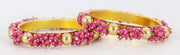 NMII Metal and Zircon Studded Kadaa set for Women/Girls
