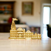 Decorative Golden Statue for Home, Office or Living Space,KridayKraft Metal Shri Ram Janam Bhumi Ayodhya Architectural Shree Ram Mandir Model Prabu Showpiece