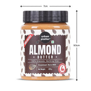 Urban Platter Almond Butter (With Skin), 250g (Bold Nutty Flavour | Single Ingredient | Keto-Friendly | Unblanched Paste)