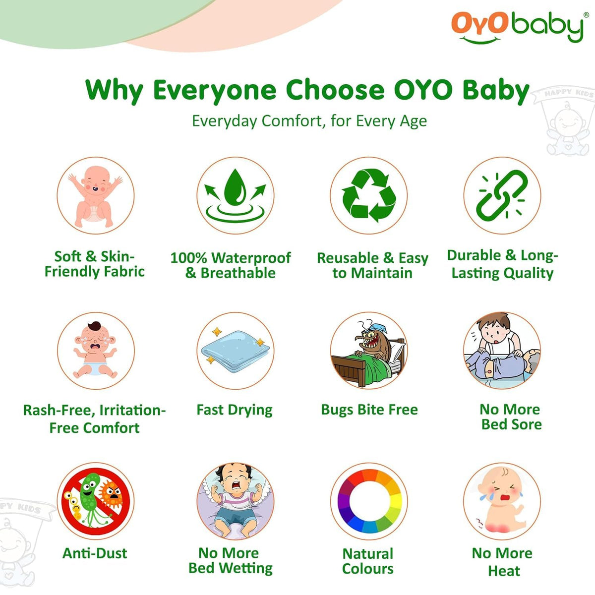 OYO BABY Dry Sheet for Baby - Medium Pack of 3 (70x100 cm) | Quick Dry & Absorbent Waterproof Bed Protector | Reusable Soft Breathable Mattress Sheet for New Born Baby (Royal Blue, Grey & Salmon Rose)