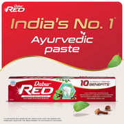 Dabur Red 600g (150g x 4, Pack of 4) Toothpaste - India's No.1 Ayurvedic Paste, Provides Protection Plaque Removal, Toothache, Yellow Teeth, Bad Breath