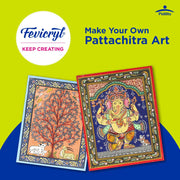 Fevicryl Art of India Pattachitra Kit, Acrylic Paints 12 Shades, 2 Round Brushes, 2 Pre-Designed Canvases, Ideal for Festive Gifting, Artists, Students