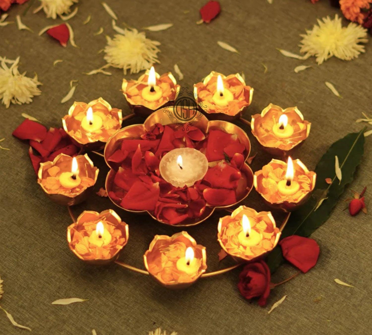 DSH Decorative Bowl for Home Diwali Handcrafted Bowl for Floating Flowers and Tea Light Candles Home Diwali Decoration Items