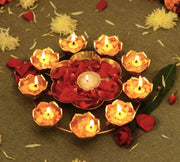 DSH Decorative Bowl for Home Diwali Handcrafted Bowl for Floating Flowers and Tea Light Candles Home Diwali Decoration Items