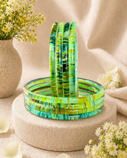 NMII Premium Glass Bangle Set for Women | Multicolor Designer Kangan | Fancy Kanch ki Chudiya | 3D Transparent Chudi Set | Wedding & Festive Occasions Bangles