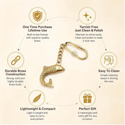 DSH Brass Fish Key chain for Car, Bike, Cycle, For Home Decor Gifting Item