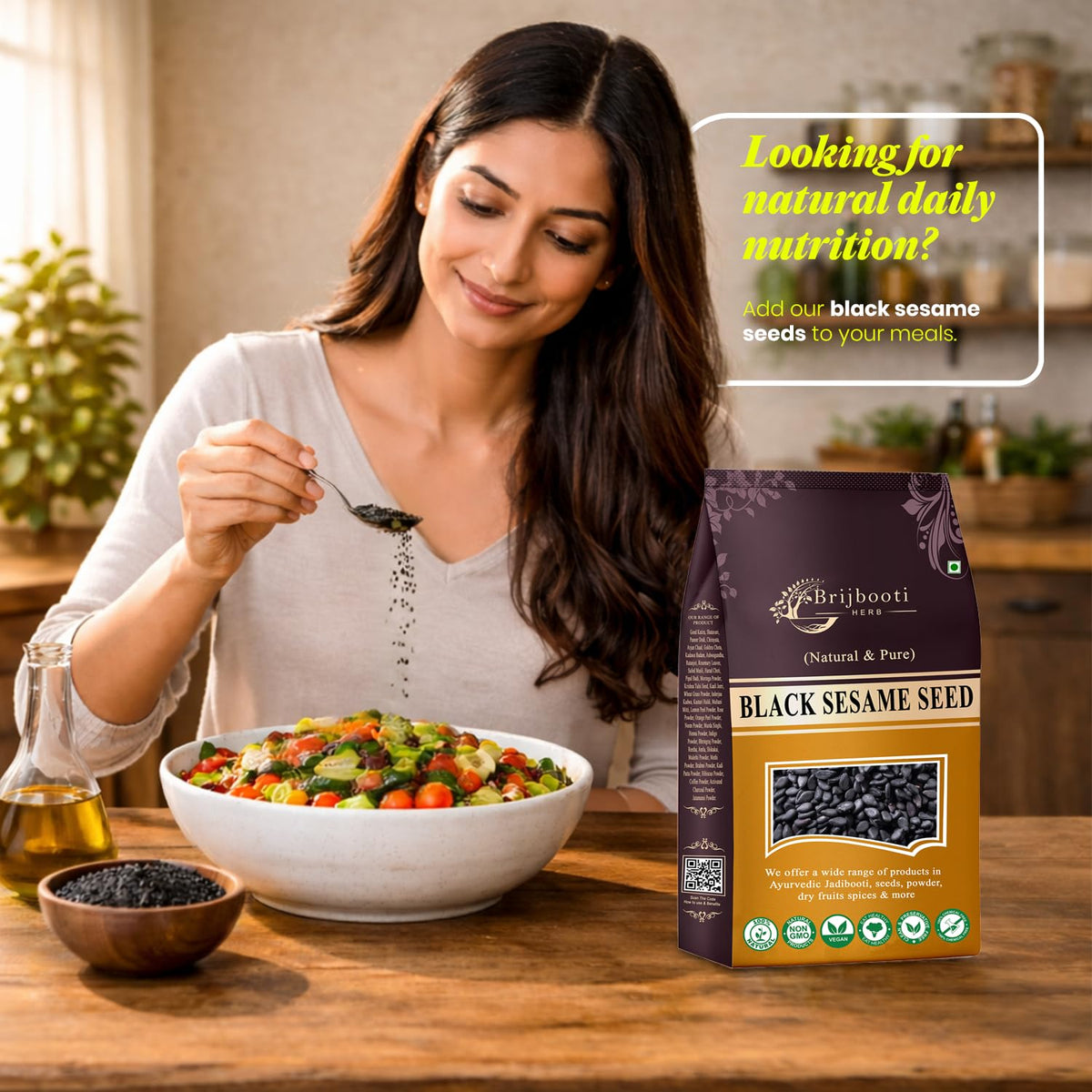 Brijbooti Black Sesame Seeds 400 Gram | Kaale Til | Till Black | kale till seeds for eating
