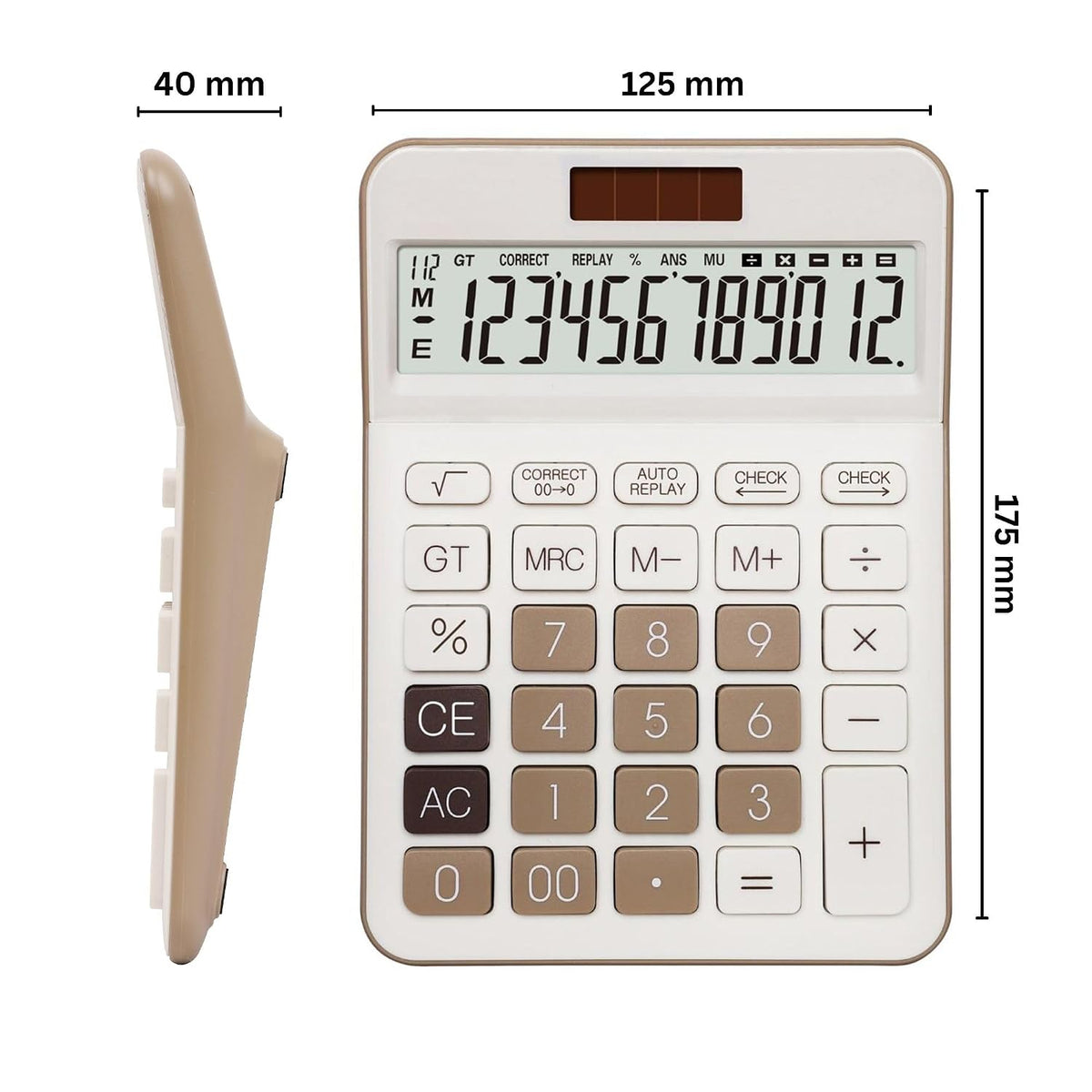 Hauser HC-901 Professional 12-Digit Calculator with Check/Correct & Dual Power