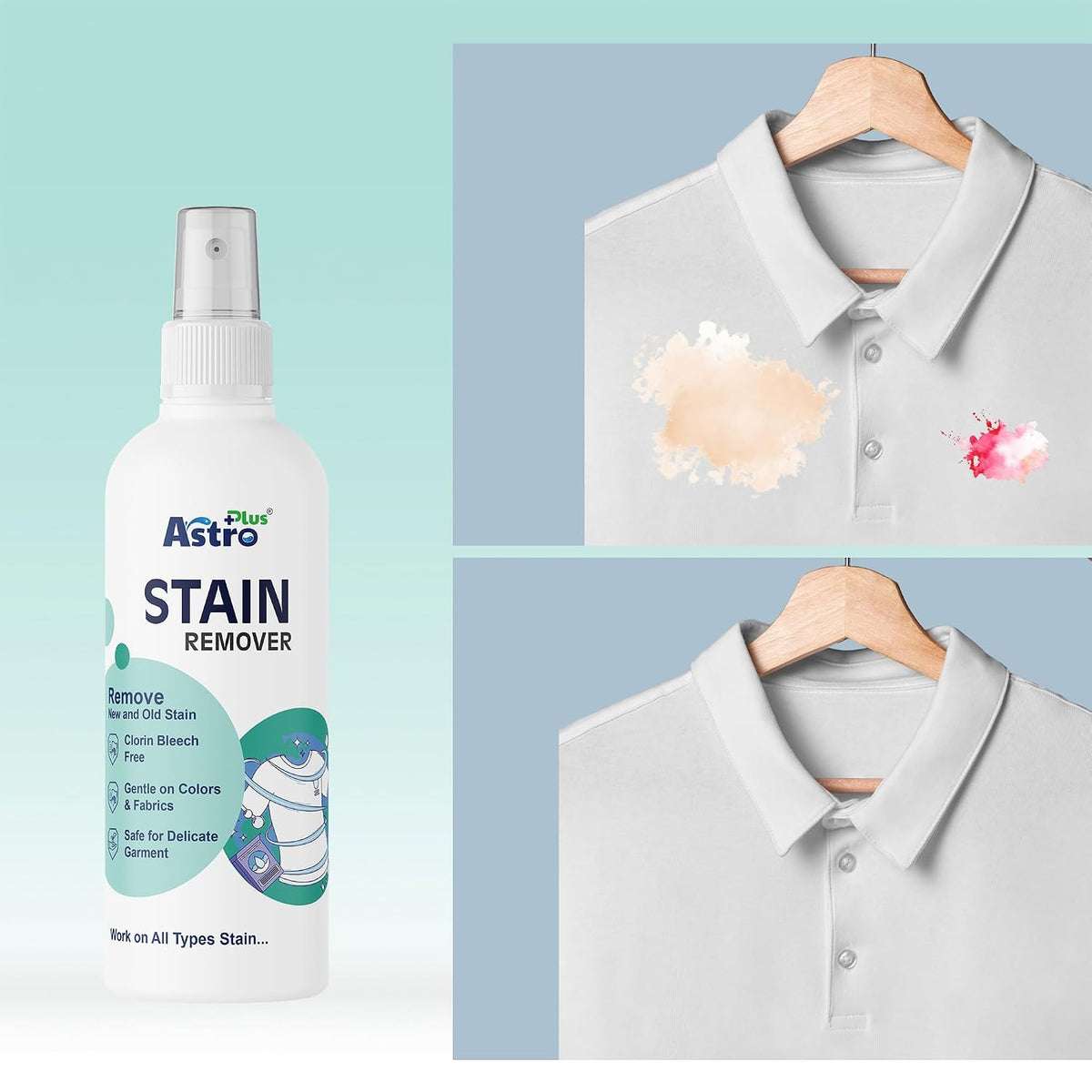 Astro Plus+ 100ml Stain Remover Liquid With Active Enzymes Stain Remover