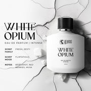 BEARDO White Opium Perfume For Men, 100Ml | Fresh Zesty Scent Eau De Parfum | Long Lasting Mens Perfume | Best Date Night Fragrance Body Spray | Christmas Gift For Men | Gift For Friends