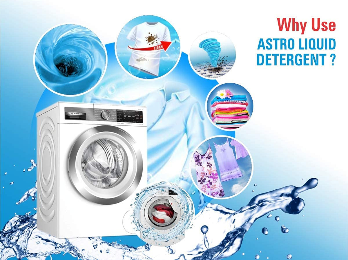Astro Plus + Liquid Detergent 1 Liter and Dry Clean At Home (10 Wipes 2 Piece Combo)