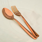 Parage 12 Pieces Stainless Steel Rose Gold Cutlery Set, 16 cm Each, Premium Spoon & Fork Set for Home & Kitchen, PVD Rose Gold Flatware, Elegant Dining (6 Dinner Spoons & 6 Dinner Forks)