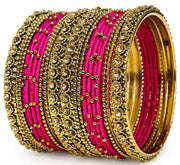 NMII Get your traditions Valentine Gift for Girls & Women Silk Thread Bangle Set With Zircon For Womne & Girls