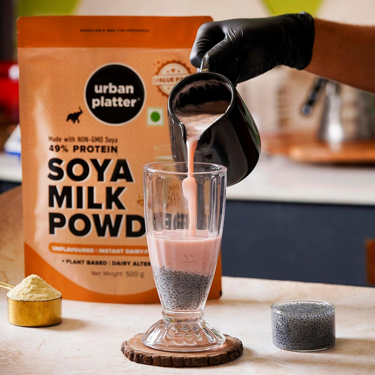Urban Platter Soya Milk Powder, 500g (Soy-Based Dairy Alternative | Unsweetened | 49% Protein | Plant-Based | Non GMO)