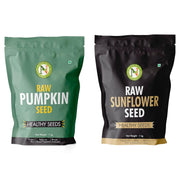NatureVit Pumpkin and Sunflower Seeds Combo, 2kg (1 Kg Each) | Protein & Fibre Rich Super Seeds | Immunity Booster | Healthy Snack & Diet Food