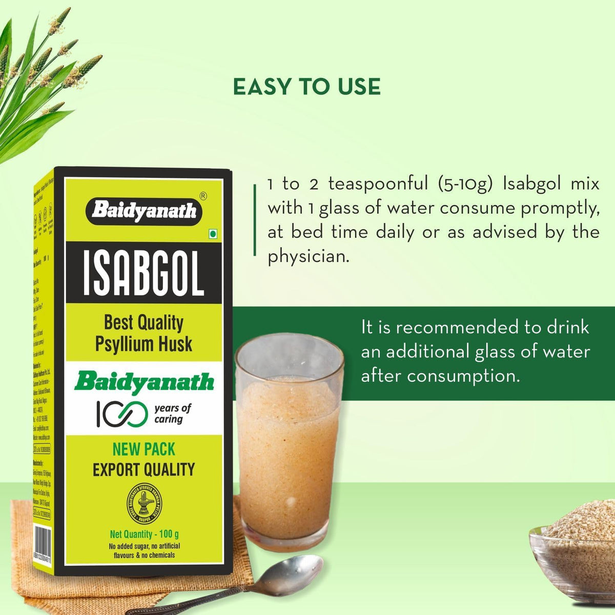 Baidyanath Asli Ayurved Apple Cider Vinegar, 500ml & Isabgol - 200gm Combo Pack