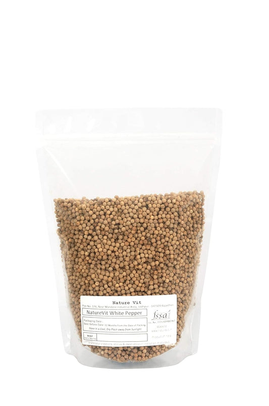 NatureVit Whole White Pepper, 200g [Sabut Safed Mirch]