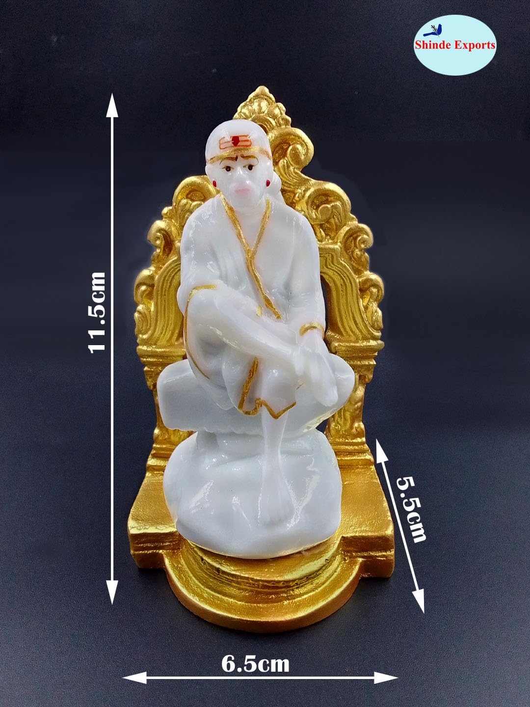 SHINDE EXPORTS Big Size White shirdi saibaba Marble Idol for Pooja Room Statue murti Home Murty (11.5 cm)