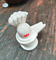 SHINDE EXPORTS shivlingam Pooja shivling White with Snake for Home Temple puja (White)