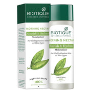 Biotique Morning Nectar Flawless Skin Moisturizer Lotion L Prevents Dark Spots, Blackheads And Blemishes L Visibly Flawless Skin L Nourishes And Hydrates Skin L All Skin Types L 190Ml
