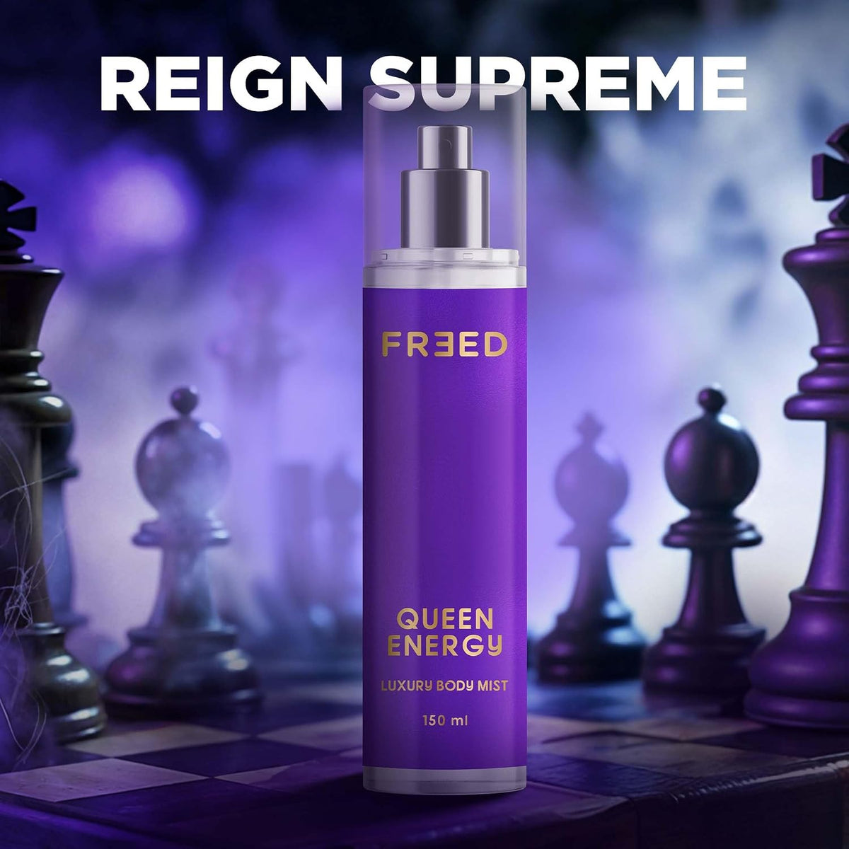 Beardo FREED Queen Energy Luxury Body Mist 150ml | Vanilla, Coffee, Woody Body Spray for Women | Smell Expensive Perfume for Women | Body Mist Woman Long Lasting | Long- Lasting Fragrance Perfume