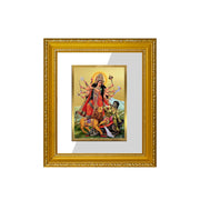 DIVINITI Goddess Durga Gold Plated Wall Photo Frame, Table Décor| DG Frame 101 Size 1 and 24K Gold Plated Foil| Religious Photo Frame Idol For Pooja, Gifts Items (13.5 CM X 15.5 CM)