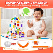 Toy Imagine Flexible Magnetic Telescopic Sticks Building Blocks for Kids 26 PCS | Magnetic Sticks & Suction Tubes DIY Educational STEM Toy | Building Construction Brain Game Gift for Kids 3+ Years