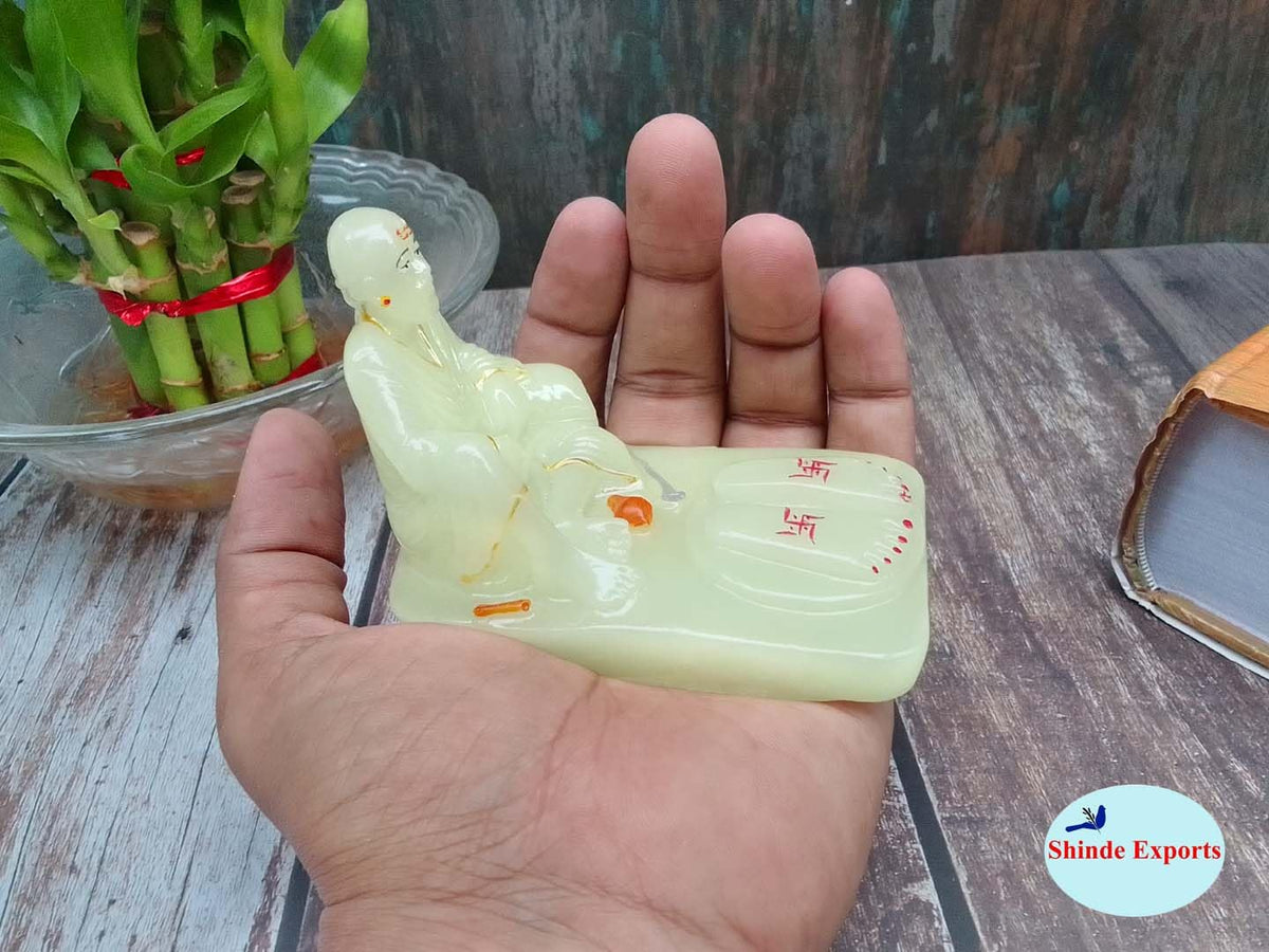 SHINDE EXPORTS shirdi saibaba Radium Marble Idol for car Dashboard Statue Home Murty Pooja Room