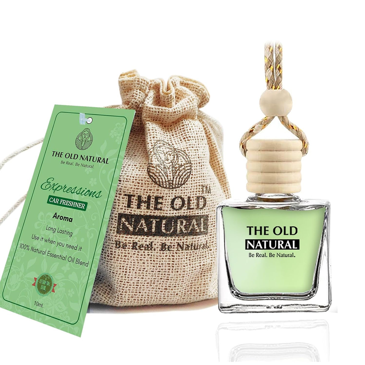 The Old Natural Car Perfume With Essential Oils | Car Perfume Diffuser With Wooden Lid | Car Fresheners Long Lasting | Car Perfumes (Pack Of 1 Expressions - 10ml)