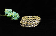 NMII Premium Gold Plated Metal with Kundan Mirror & Zircon Stone Bangles Set For Women & Girls | Bangles For Women Traditional | Metal Bangles with Mirror | Wedding, Party, Occasion Wear- Set of 2