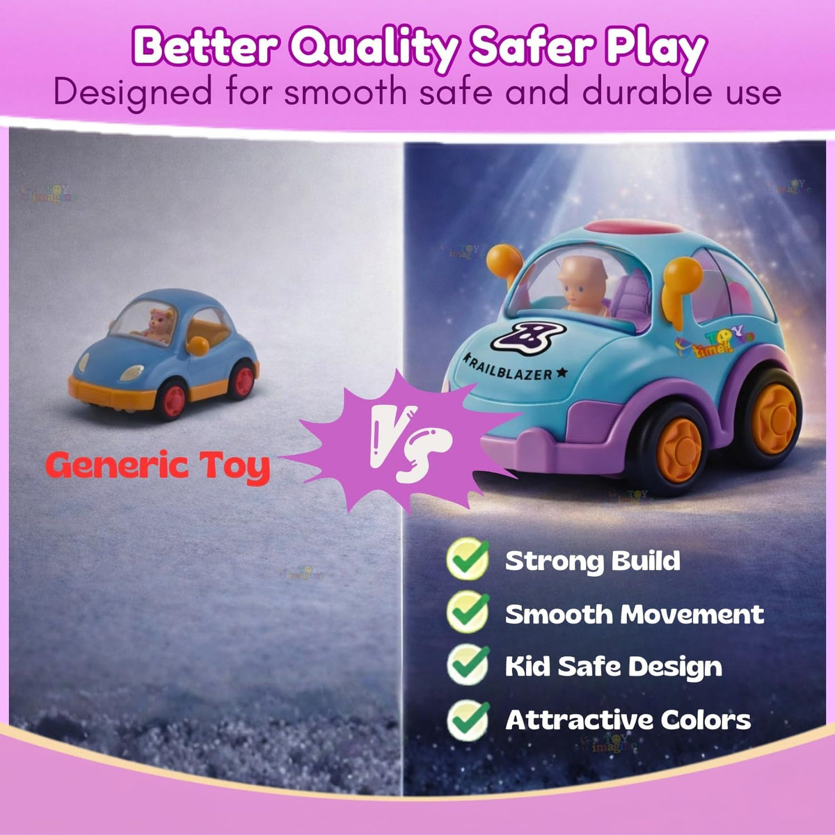 Toy Imagine Kids Friction Car Set Pack of 12