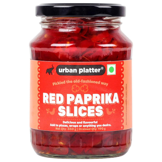 Urban Platter Sliced Red Paprika, 350g (Versatile, Tangy and Spicy Flavor Boost)