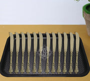 DSH Brass Handcrafted Butter Knife Multifunctional Butter Knife For Cold Butter Grater Cheese Spreader For Home Kitchen Breakfast And Dinner.(BR-KNIFEking-12P)