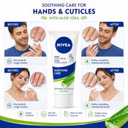 NIVEA Hand & Nail Cream Soothing Care with Aloe Vera, Moisturising Care for Dry Hands, Nails & Cuticles, 75 ml